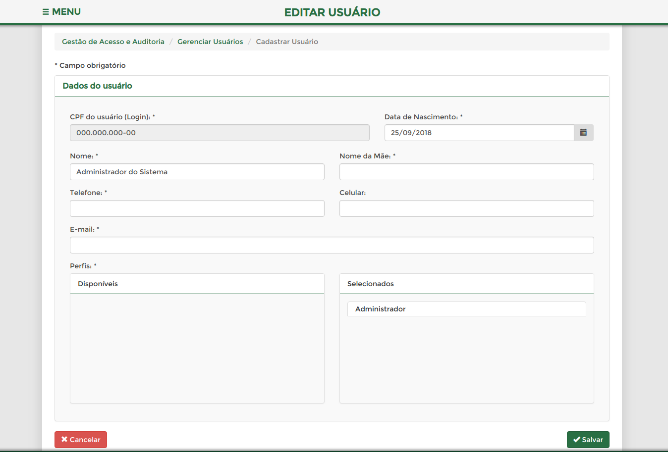 editar usuario