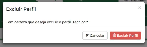 excluir perfil