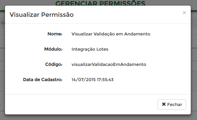 visualizar permissoes