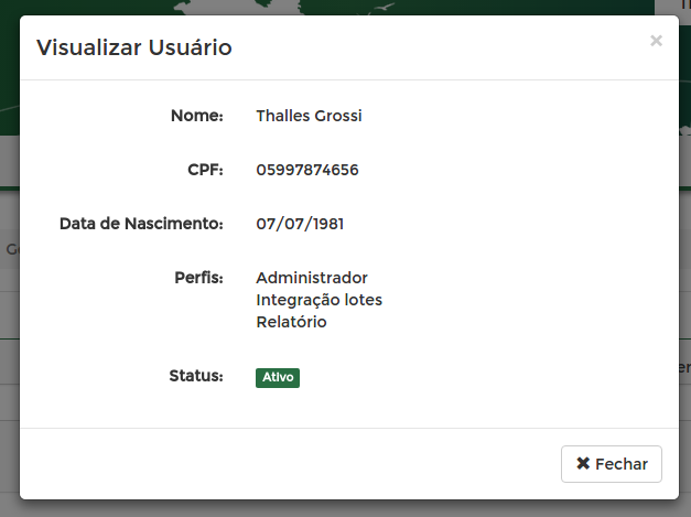 visualizar usuario